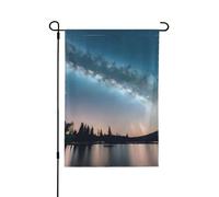 Bandiere decorative per esterni con cielo notturno e alberi, decorazione da giardino su entrambi i lati, per tutte le stagioni e le vacanze