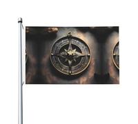 Bandiere decorative per feste su entrambi i lati, design magico con rune norrene, bussola stampata per interni ed esterni, con occhielli per appendere