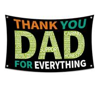 Bandiere decorative per la festa del papà, 1,5 x 0,9 m, con occhielli "Thank You Dad for Everything" adatte per uso esterno e interno, in casa, giardino sul prato in camera, per familiari e pareti di