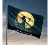 Bandiere decorative per la stanza con luna selvaggia per bambini, decorazione per il ponte del camper, per interni (60 x 90 cm)