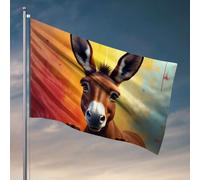 Bandiere decorative per la stanza, un dipinto ravvicinato del viso di un asino con occhi espressivi, bandiera, decorazione per camper, per interni (30 x 45 cm)