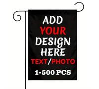 Bandiere decorative personalizzate su entrambi i lati, 12x18 Bandiera personalizzata Fai da te, per esterni con foto e nome, progetta il tuo logo con testo