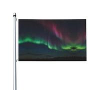 Bandiere decorative su entrambi i lati, Aurora sotto la luce notturna con occhielli, adatte per appendere in giardino e feste.