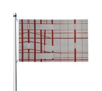 Bandiere decorative su entrambi i lati, bandiere bianche e rosse con occhielli, adatte per appendere in giardini e feste.