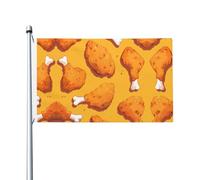 Bandiere decorative su entrambi i lati, bandiere con motivo a zampe di pollo fritto con occhielli, adatte per appendere in giardini e feste.