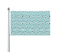 Bandiere decorative su entrambi i lati, bandiere con motivo Panda Bear con occhielli, adatte per appendere in giardino e feste.