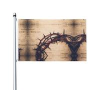 Bandiere decorative su entrambi i lati, con corona di spine, con occhielli, adatte per appendere in giardino e feste.