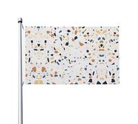 Bandiere decorative su entrambi i lati, motivo marmo terrazzo pastello con occhielli, adatte per appendere in giardini e feste.