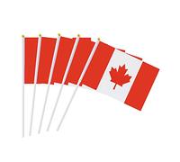Bandiere del Canada Stick, da 50 pezzi mini bandiere nazionali canadesi portatili per eventi e decorazioni/14x21cm