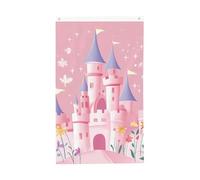 Bandiere del castello dei cartoni animati 0,9 x 1,5 m bandiera da giardino colorato banner doppio lato per casa cortile esterno interno festa decorativa