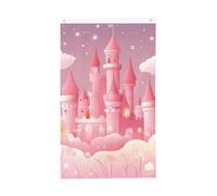 Bandiere del castello rosa, 9 x 1,5 m, bandiera da giardino a doppia faccia per casa cortile esterno interno festa decorativa