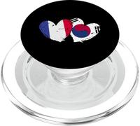 Bandiere del cuore della Corea del Sud della Francia doppia bandiera coreana francese PopSockets PopGrip per MagSafe