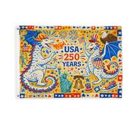 Bandiere del drago per esterni, statua festiva illustrativa dell'aquila dell'estate rossa decorativa per esterni con occhielli decorazione per portico anteriore, balcone, terrazza, patio, 0,9 x 1,5 m