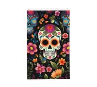 Bandiere del giorno dei morti, 9 x 1,5 m, bandiera da giardino con teschio di zucchero su entrambi i lati, per casa, cortile, esterni, interni, feste decorative
