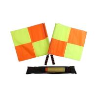 Bandiere del giudice di calcio, set di 2 bandiere giudici sportive, arancione e giallo, impugnatura ergonomica, attrezzatura per allenatori di calcio per partite di calcio e leghe professionali