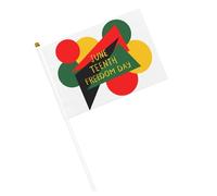 Bandiere del Juneteenth, afroamericane, libertà, storia nera, 19 giugno, piccole bandiere portatili con asta per decorazioni per feste