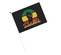 Bandiere del Juneteenth, afroamericane, libertà, storia nera, 19 giugno, piccole bandiere portatili con asta per decorazioni per feste