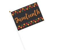 Bandiere del Juneteenth, afroamericane, libertà, storia nera, 19 giugno, piccole bandiere portatili con asta per decorazioni per feste