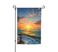 Bandiere del mare del tramonto per esterni 30,5 x 45,7 cm stampa su entrambi i lati bandiera da giardino bandiere per esterni bandiera per vacanze con occhielli bandiera per casa cortile per fattoria