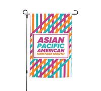 Bandiere del mese del patrimonio asiatico-americano e delle isole del Pacifico, bandiera da giardino, decorazione perfetta per il cortile, striscione da 12x18 pollici, decorazione per esterni bifaccia