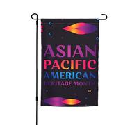 Bandiere del mese del patrimonio asiatico-americano e delle isole del Pacifico, bandiera da giardino, decorazione perfetta per il cortile, striscione da 12x18 pollici, decorazione per esterni bifaccia