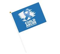 Bandiere del mese della consapevolezza dell'abuso sui bambini, piccole bandiere portatili con asta per la decorazione delle feste