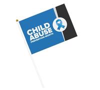 Bandiere del mese della consapevolezza dell'abuso sui bambini, piccole bandiere portatili con asta per la decorazione delle feste