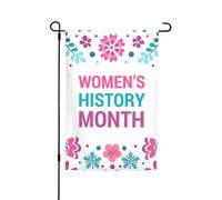 Bandiere del mese della storia delle donne, bandiera da giardino, decorazione perfetta, striscione da cortile, 12 x 18 pollici, decorazione esterna bifacciale, arazzo per feste, arredamento per la cas