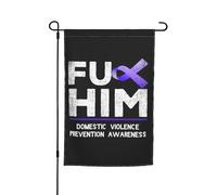 Bandiere del mese di sensibilizzazione sulla violenza domestica, bandiera da giardino, decorazione perfetta per il cortile, striscione da 12 x 18 pollici, decorazione per esterni bifacciale, arazzo pe