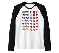 Bandiere del Mondo Bandiere Paesi Internazionali Ragazza Coquette Maglia con Maniche Raglan