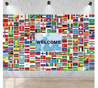 Bandiere del mondo Benvenuto Banner Decorazioni 230 Paesi Internazionali Bandiere Banner Partito Olimpico Benvenuto Sfondo Intorno al Mondo Multiculturale Porta di Benvenuto Decor Olympic Party