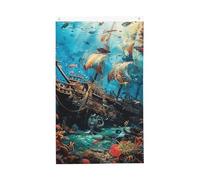 Bandiere del naufragio sotto il mare 3 x 5 FT Ocean Fish Garden bandiera bandiera bandiera banner doppio lato per casa cortile esterno interno festa decorativa