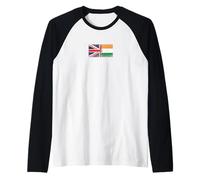 Bandiere del Regno Unito e dell'India - British Indian Maglia con Maniche Raglan