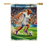 Bandiere della casa del cane Rhodesian Ridgeback 2026 da 71 x 101 cm su entrambi i lati per esterni, Match Day Puppy Drible Past Standard Vertical Canvas Home Flag, Sport Front Yard Backyard Stampa