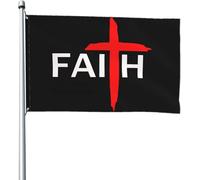 Bandiere della fede cristiana di Gesù, 4x6 piedi, per esterni, per patio, prato e giardino, colori vivaci e resistenti allo sbiadimento.