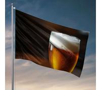 Bandiere della grotta dell'uomo un bicchiere di birra con schiuma sulla parte superiore. Bandiera per la stanza delle ragazze decorazione divertente bandiere (30 x 45 cm)