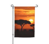 Bandiere della savana africana al tramonto per esterni, 30,5 x 45,7 cm, stampa su entrambi i lati, bandiere da giardino per esterni, bandiera per vacanze con occhielli, bandiera per casa da cortile