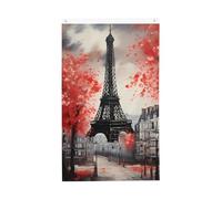 Bandiere della Torre Eiffel 3 x 5 FT Parigi romantico giardino bandiera bandiera banner doppio lato per casa cortile esterno interno festa decorativa