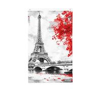 Bandiere della Torre Eiffel di Parigi, 9 x 1,5 m, bandiera da giardino con albero rosso, striscione su entrambi i lati, per casa, cortile, esterno, interno, festa