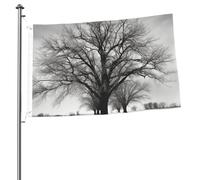Bandiere dell'albero bianche e nere per esterni, 6 x 0,9 m, bandiera stagionale da giardino con occhielli bandiera esterna per decorazioni per la casa sfondo fotografico