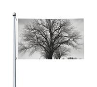 Bandiere dell'albero bianche e nere per esterni, 9 x 1,5 m, bandiera stagionale da giardino con occhielli bandiera esterna per decorazioni per la casa sfondo fotografico