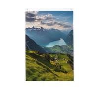 Bandiere delle Alpi della Svizzera per esterni, 0,6 x 9,6 m, stampa verticale su entrambi i lati, bandiere da giardino per esterni, striscione per vacanze con occhielli, bandiera per casa, cortile