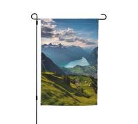 Bandiere delle Alpi della Svizzera per esterni, 30,5 x 45,7 cm, stampa su entrambi i lati, bandiera da giardino per esterni, bandiera per vacanze con occhielli, bandiera per casa da cortile, per