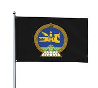 Bandiere dell'emblema dello stato della Mongolia, bandiere decorative per esterni 3x5 piedi Bandiere in poliestere al 100% al di fuori di tutte le condizioni atmosferiche, il colore è brillante e fac