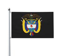 Bandiere dell'emblema nazionale della Colombia, bandiere decorative per esterni 3x5ft Bandiere in 100% poliestere al di fuori di tutte le stagioni, il colore è brillante e facile da sbiadire, asciuga
