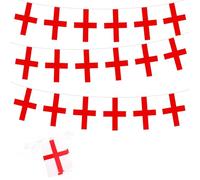 Bandiere dell'Inghilterra, bandierine con croce di San Giorgio, 10 m, 30 bandiere per i giochi olimpici 2024, decorazione per feste di calcio, bandierine per eventi, feste di San Giorgio