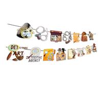 Bandiere Detective Decorazioni a Sospensione per Detective Decorazioni per Feste di Compleanno Misteriose Decorazioni Party Top Secret Feste di Compleanno Arredamento