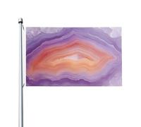 Bandiere di agata viola arancione per casa da cortile, 0,9 x 1,5 m, striscione di auguri con occhielli per interni ed esterni, decorazioni per la casa