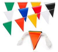 Bandiere di avvertimento di sicurezza - Bandiere triangolari colorate OSHA multiuso da 100 m ad alta visibilità per esterni, feste, lavori stradali e aree di pericolo (multicolore, 45 pezzi x 3, 105