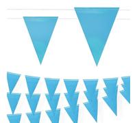 Bandiere di avvertimento di sicurezza da 30 m, bandiere triangolari OSHA multiuso ad alta visibilità per recinzioni esterne, lavori stradali, feste e aree di pericolo (celeste, 45 pezzi, 30 m)